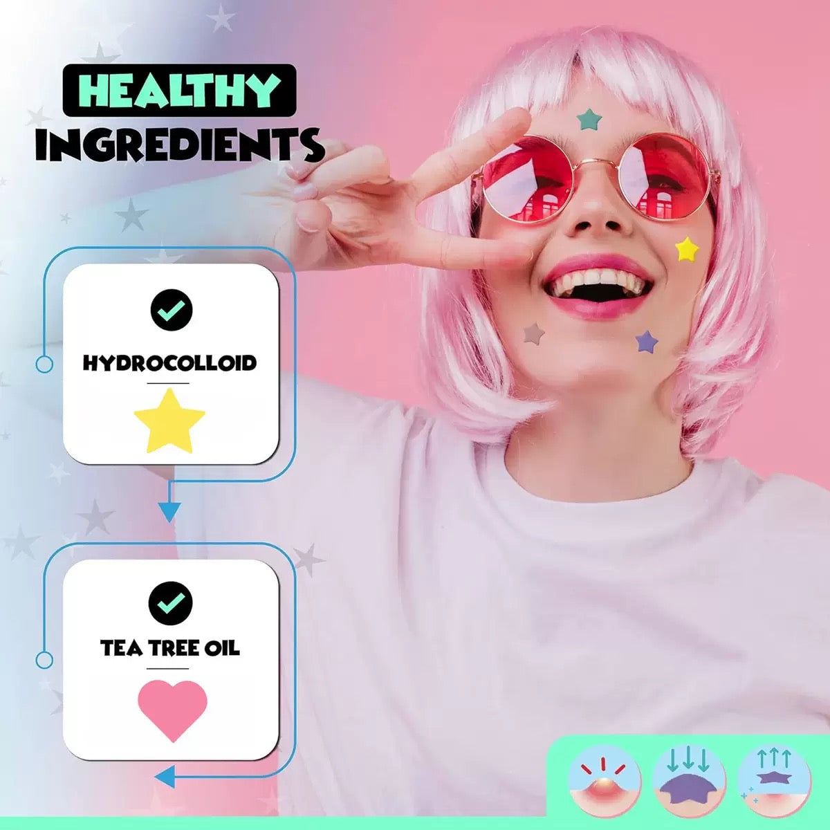Star & Heart Hydrocolloid Acne Patches