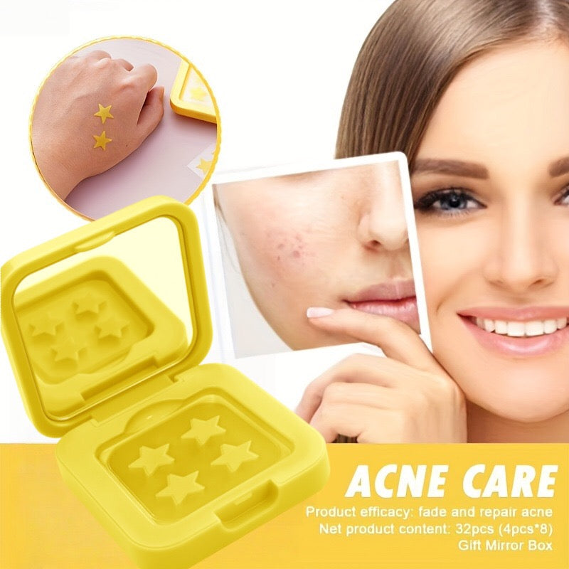 Hydrocolloid Star Acne Patches with Mirror Case