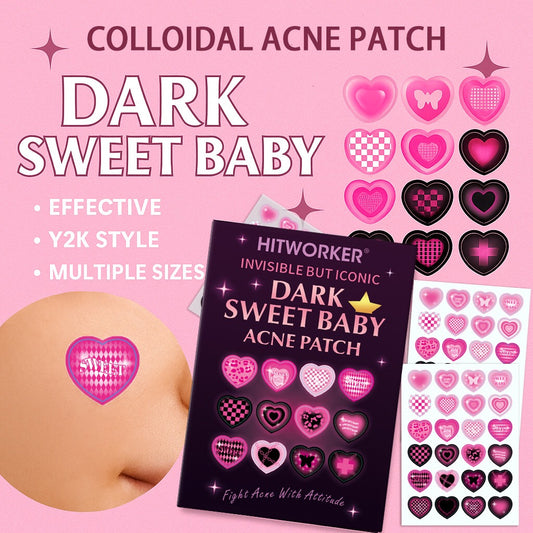 Sweet & Edgy Black-Pink Heart Pimple Patches – Cute, Gentle on Skin